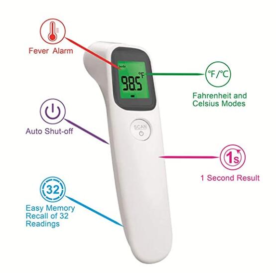 Υπέρυθρο θερμόμετρο μετώπων μη επαφών, ιατρικό ηλεκτρονικό θερμόμετρο