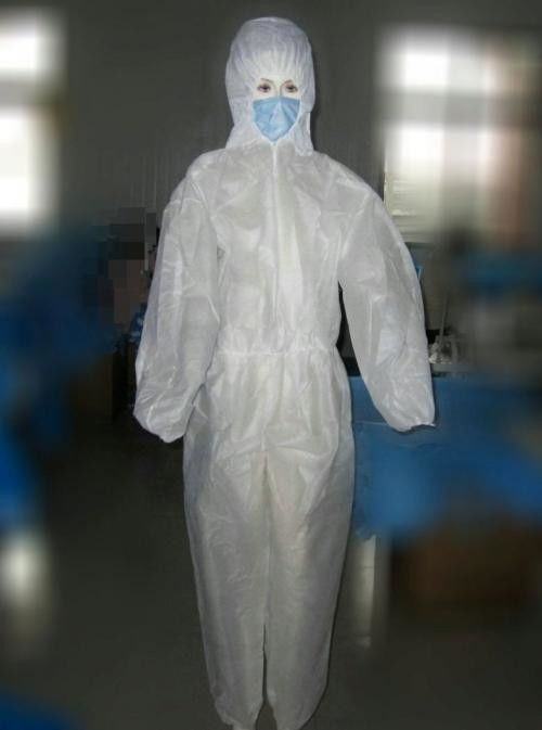 Ιατρική μίας χρήσης πλαστική προστατευτική ενδυμασία κοστουμιών Biohazard με την κουκούλα προμηθευτής